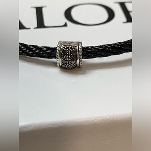 Black Diamond 18K White Gold Single Cable Bracelet